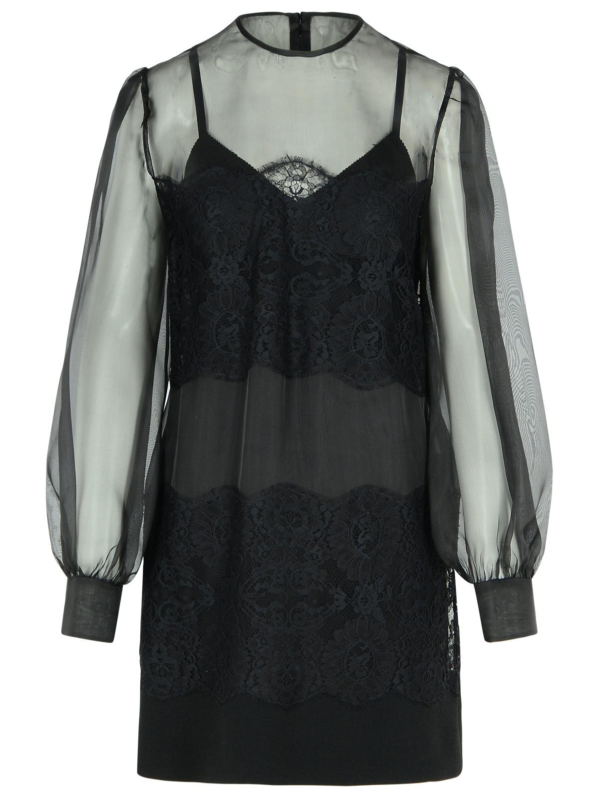 Dolce & Gabbana Black Silk Organza Dress Women