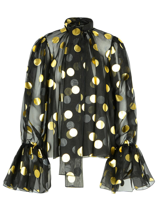 Dolce & Gabbana Black Silk Organza Blouse Women