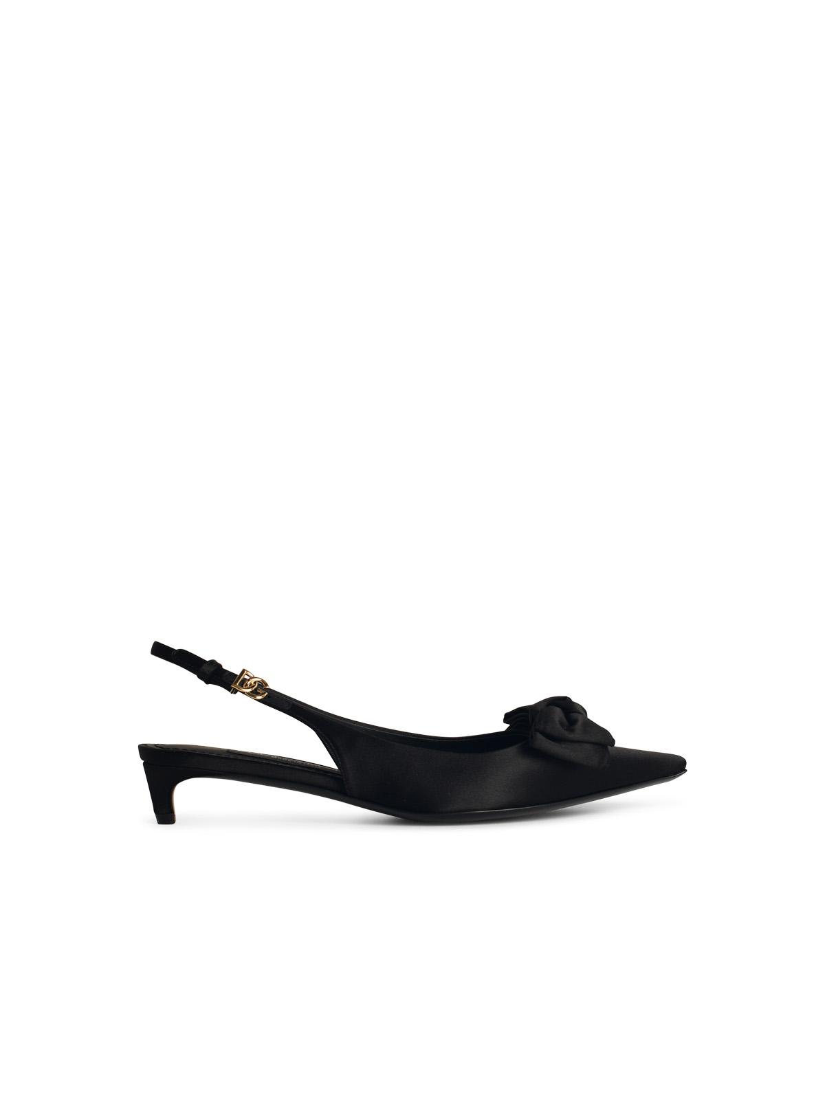 Dolce & Gabbana Black Silk Blend Slingbacks Women