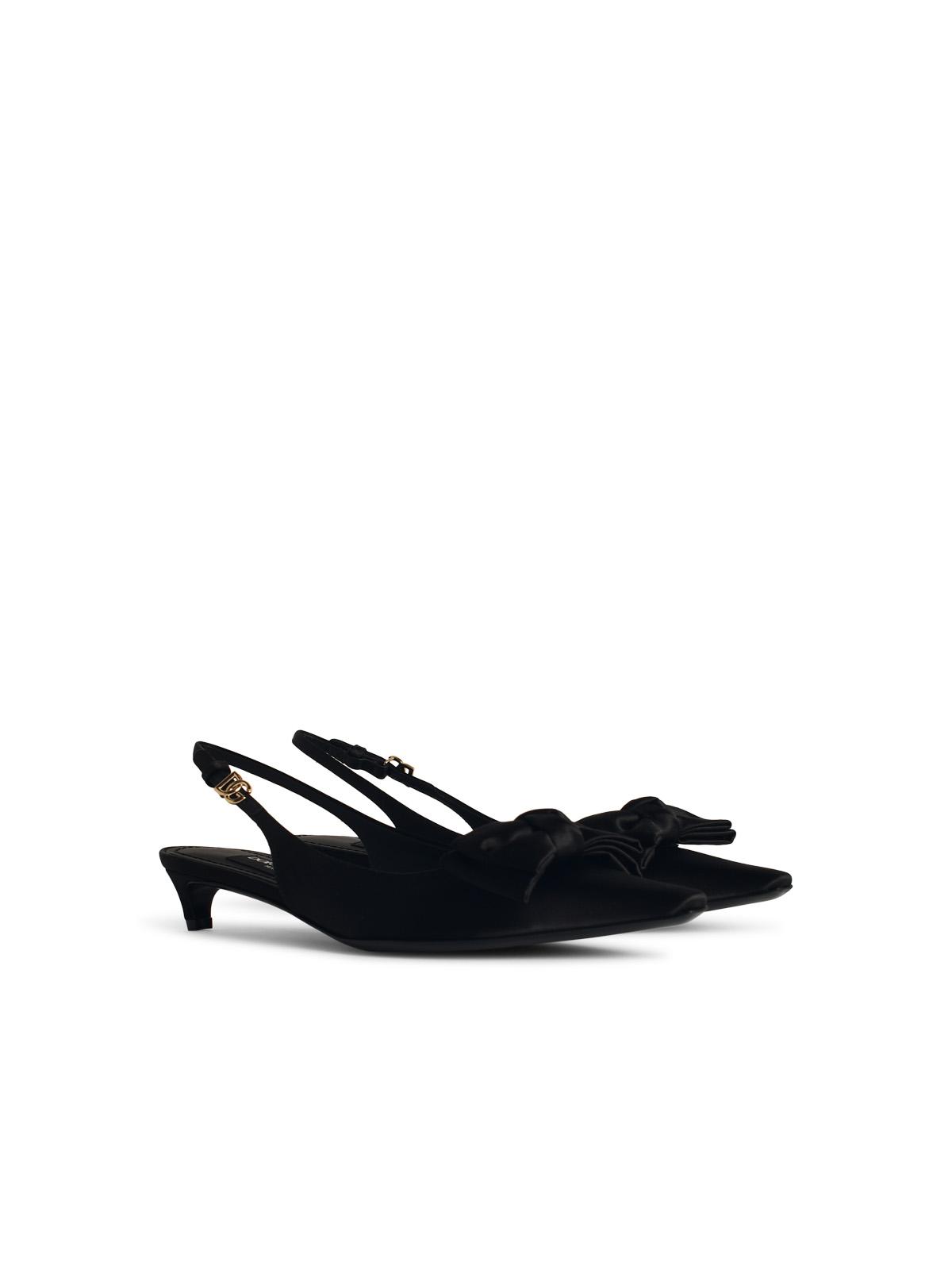 Dolce & Gabbana Black Silk Blend Slingbacks Women