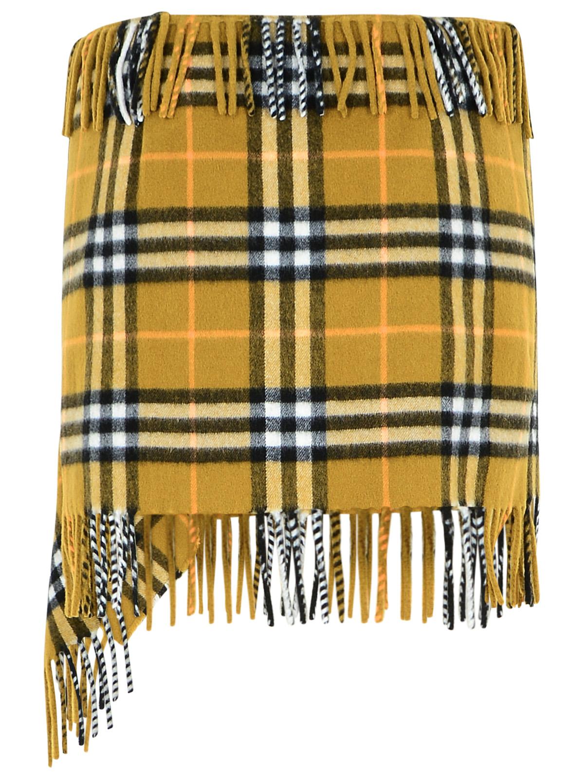 Burberry 'Check' Light Green Wool Blend Miniskirt Women