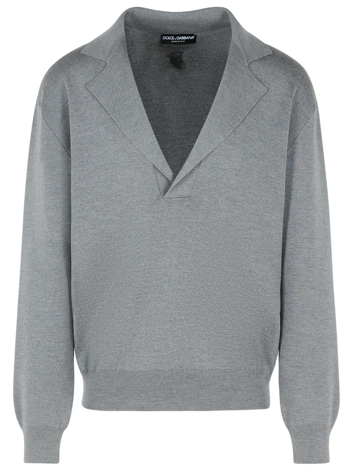 Dolce & Gabbana Grey Virgin Wool Sweater Men