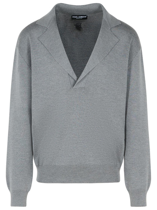 Dolce & Gabbana Grey Virgin Wool Sweater Men