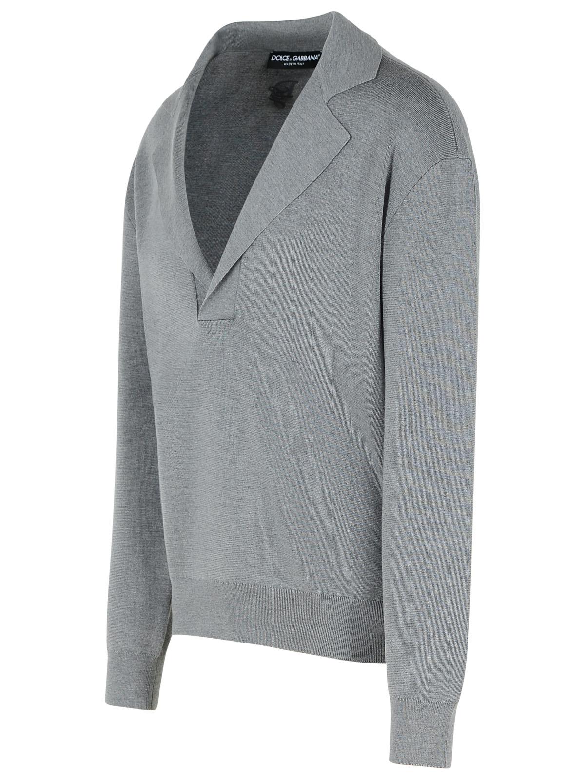 Dolce & Gabbana Grey Virgin Wool Sweater Men