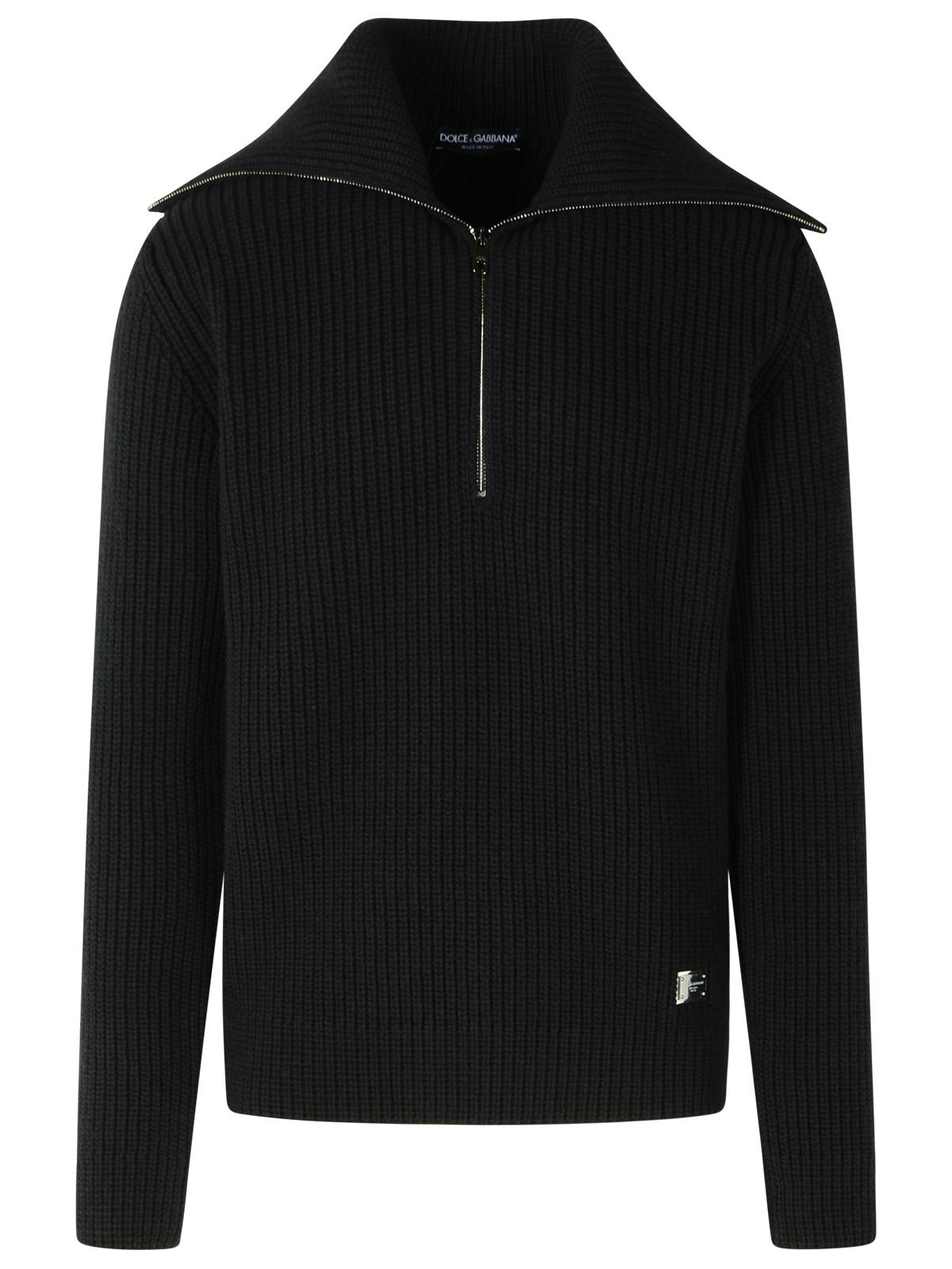 Dolce & Gabbana Black Virgin Wool Sweater Men