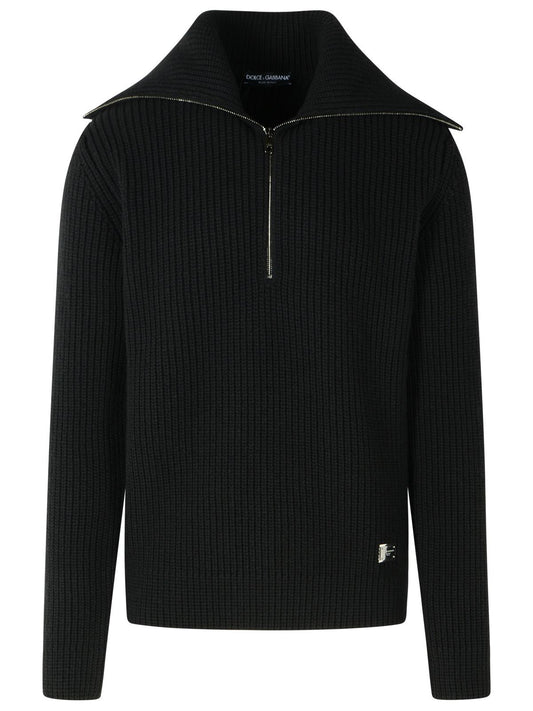 Dolce & Gabbana Black Virgin Wool Sweater Men