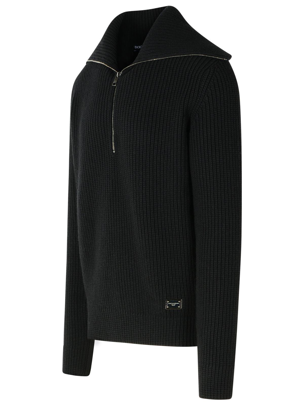 Dolce & Gabbana Black Virgin Wool Sweater Men