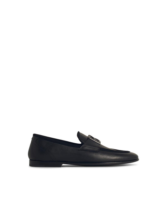 Dolce & Gabbana Black Leather Loafers Men