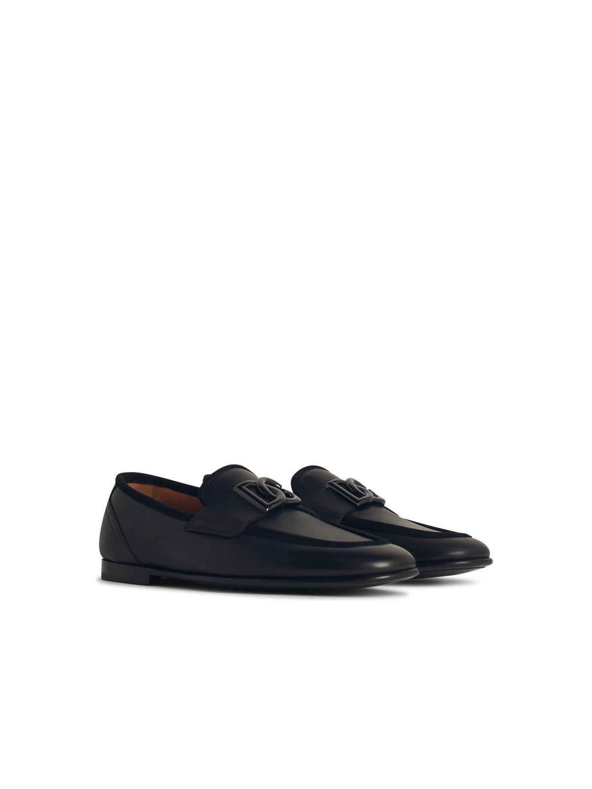 Dolce & Gabbana Black Leather Loafers Men
