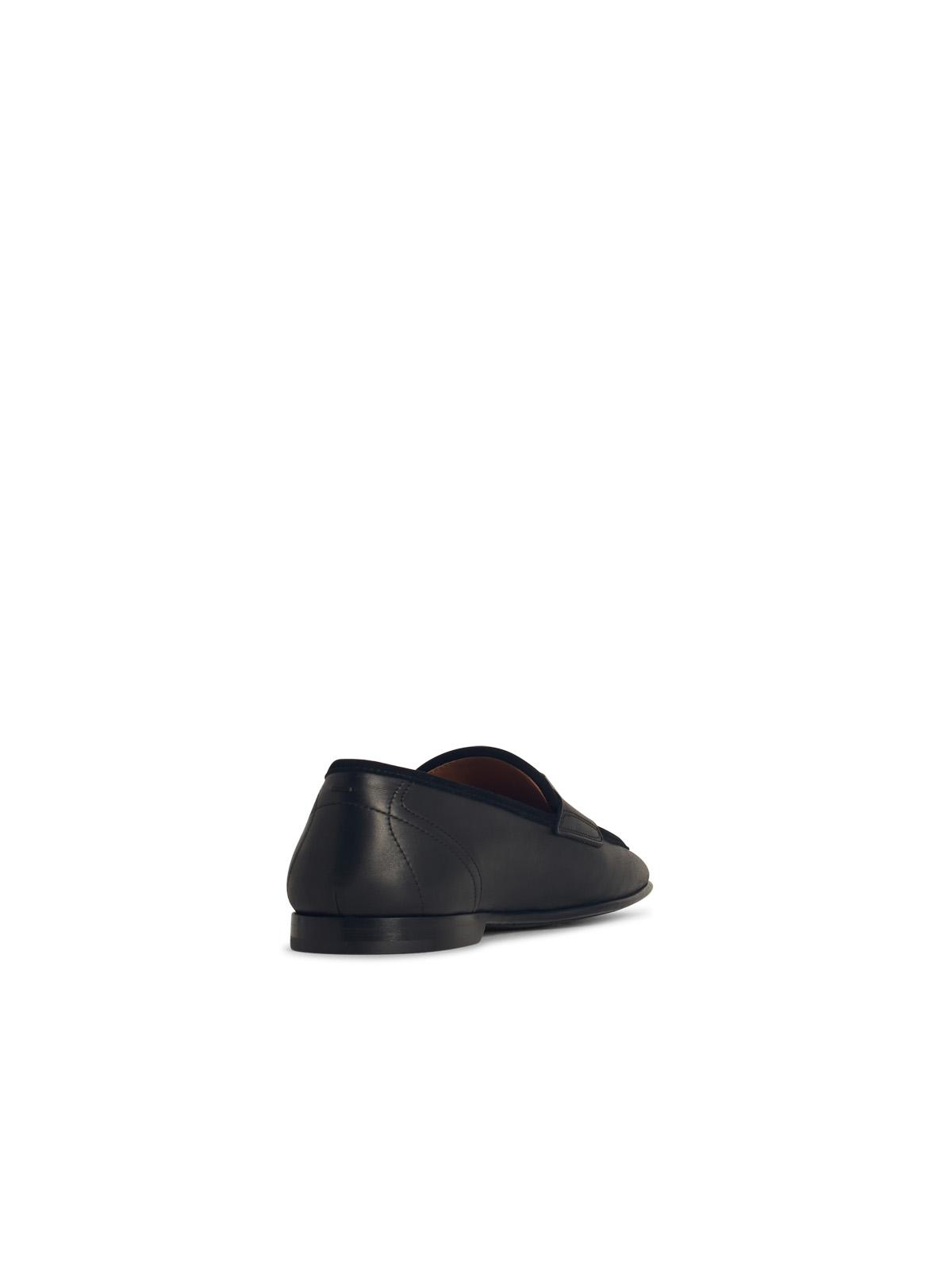 Dolce & Gabbana Black Leather Loafers Men