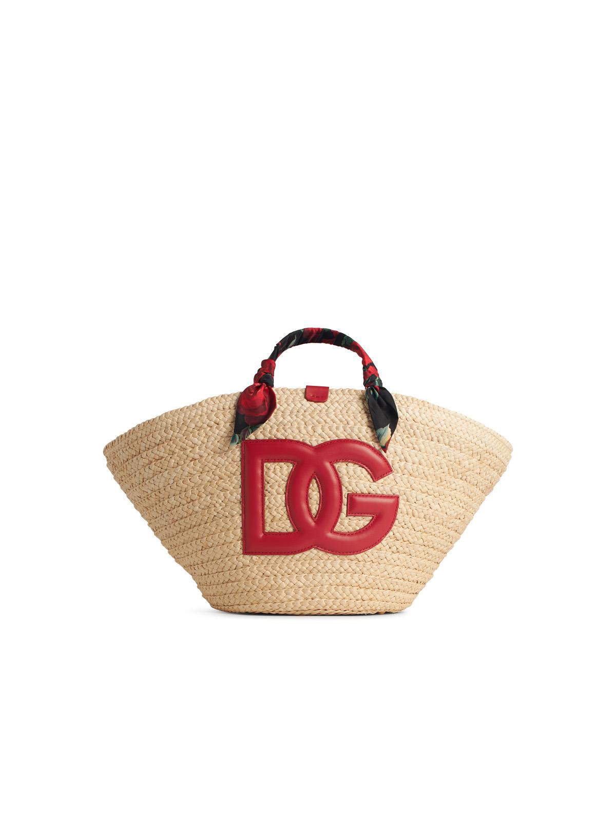Dolce & Gabbana 'Rafia' Red Corn Blend Shopping Bag Women