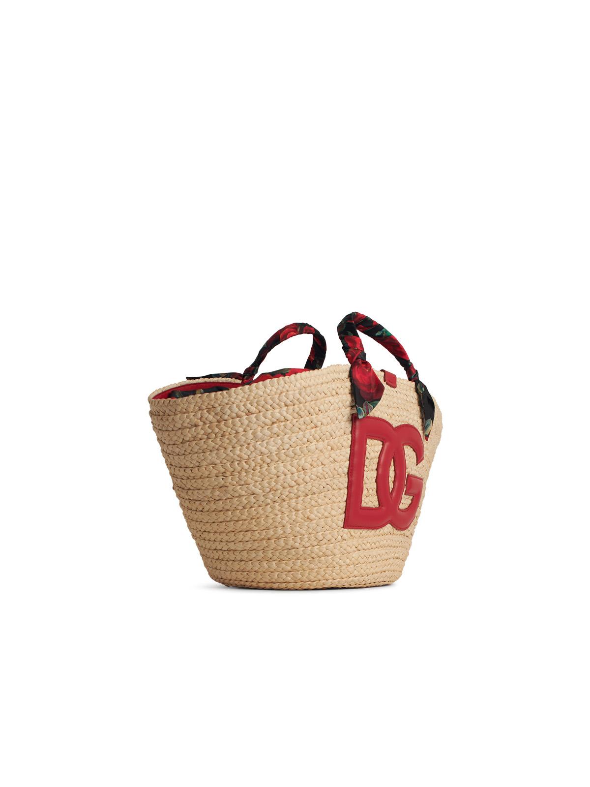 Dolce & Gabbana 'Rafia' Red Corn Blend Shopping Bag Women