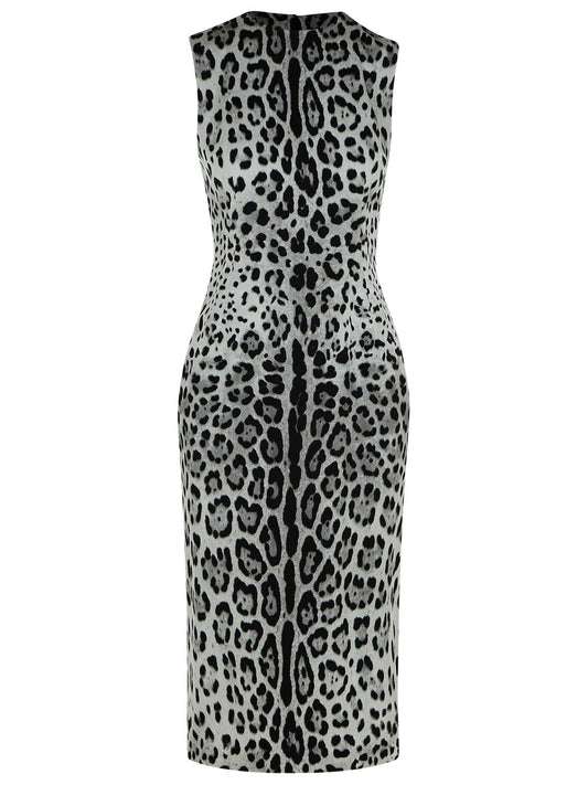 Dolce & Gabbana 'Animalier' Black Silk Dress Women