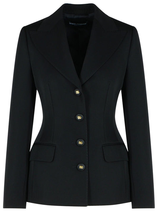Dolce & Gabbana Black Virgin Wool Blazer Women