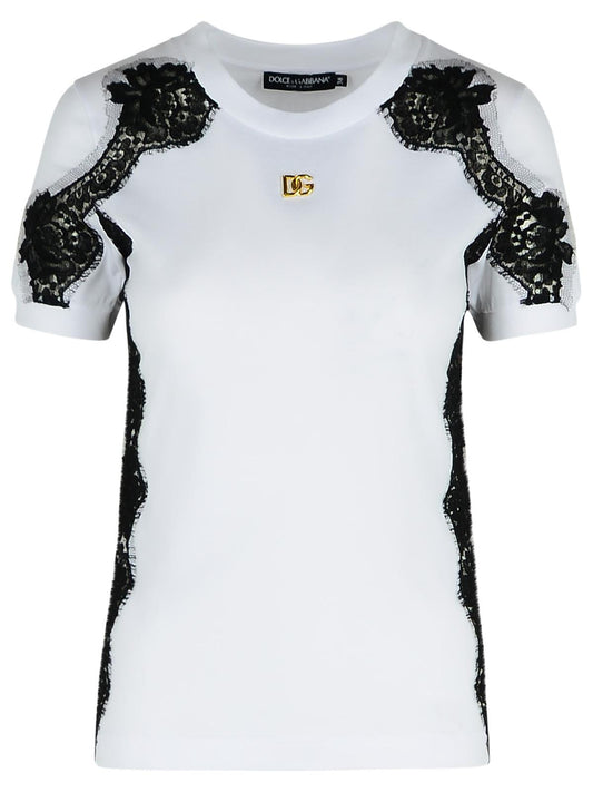 Dolce & Gabbana White Cotton T-Shirt Women