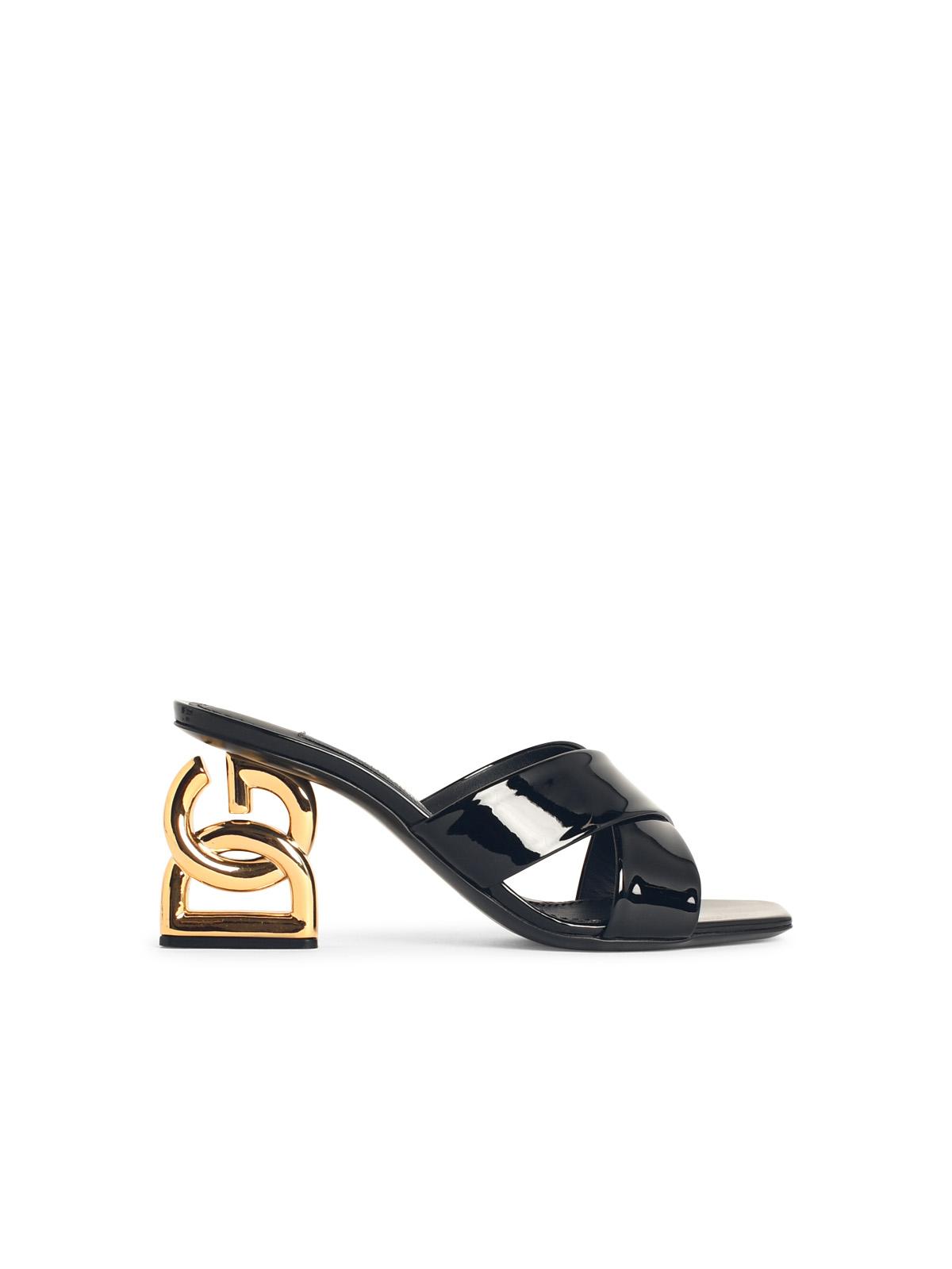 Dolce & Gabbana Black Leather Sandals Women