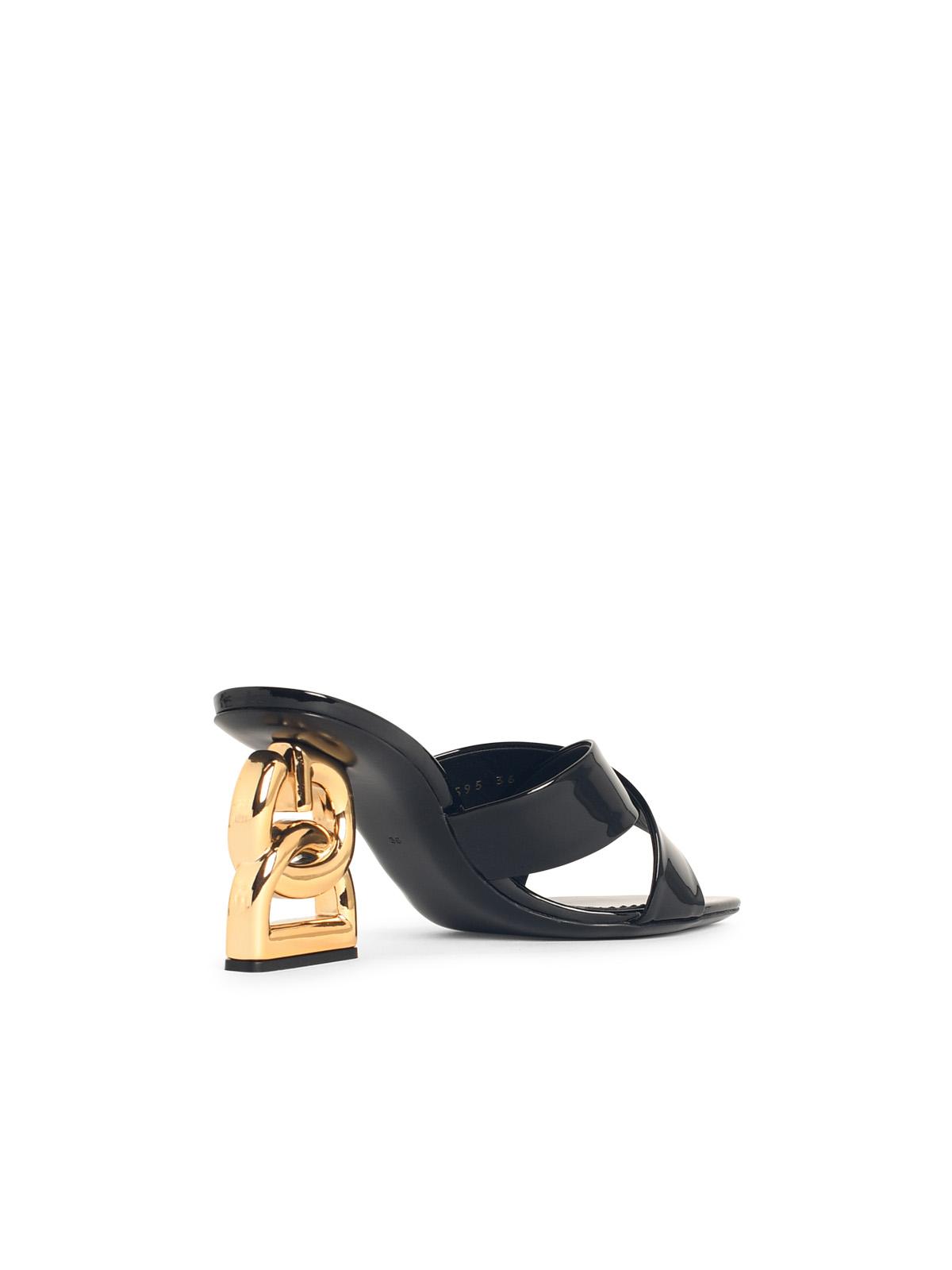 Dolce & Gabbana Black Leather Sandals Women