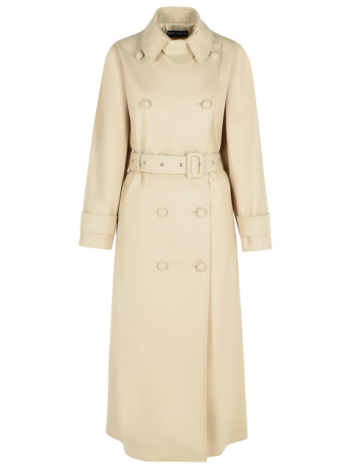 Dolce & Gabbana 'Over' Beige Polyester Blend Trench Coat Women