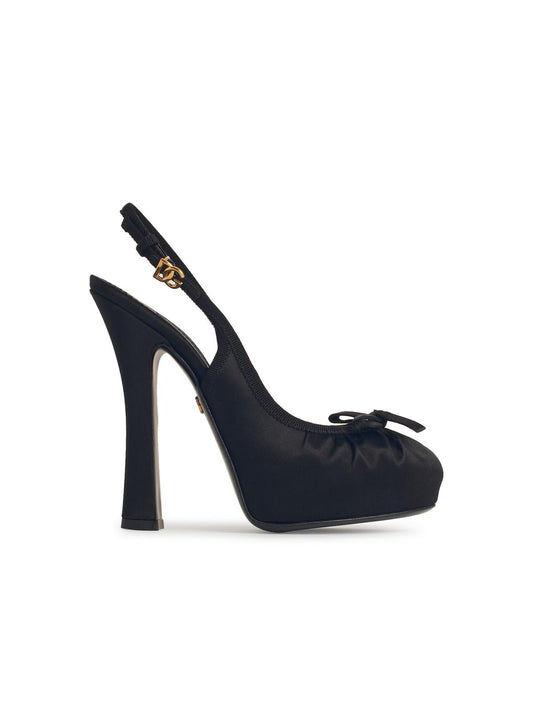 Dolce & Gabbana Black Satin Sandals Women