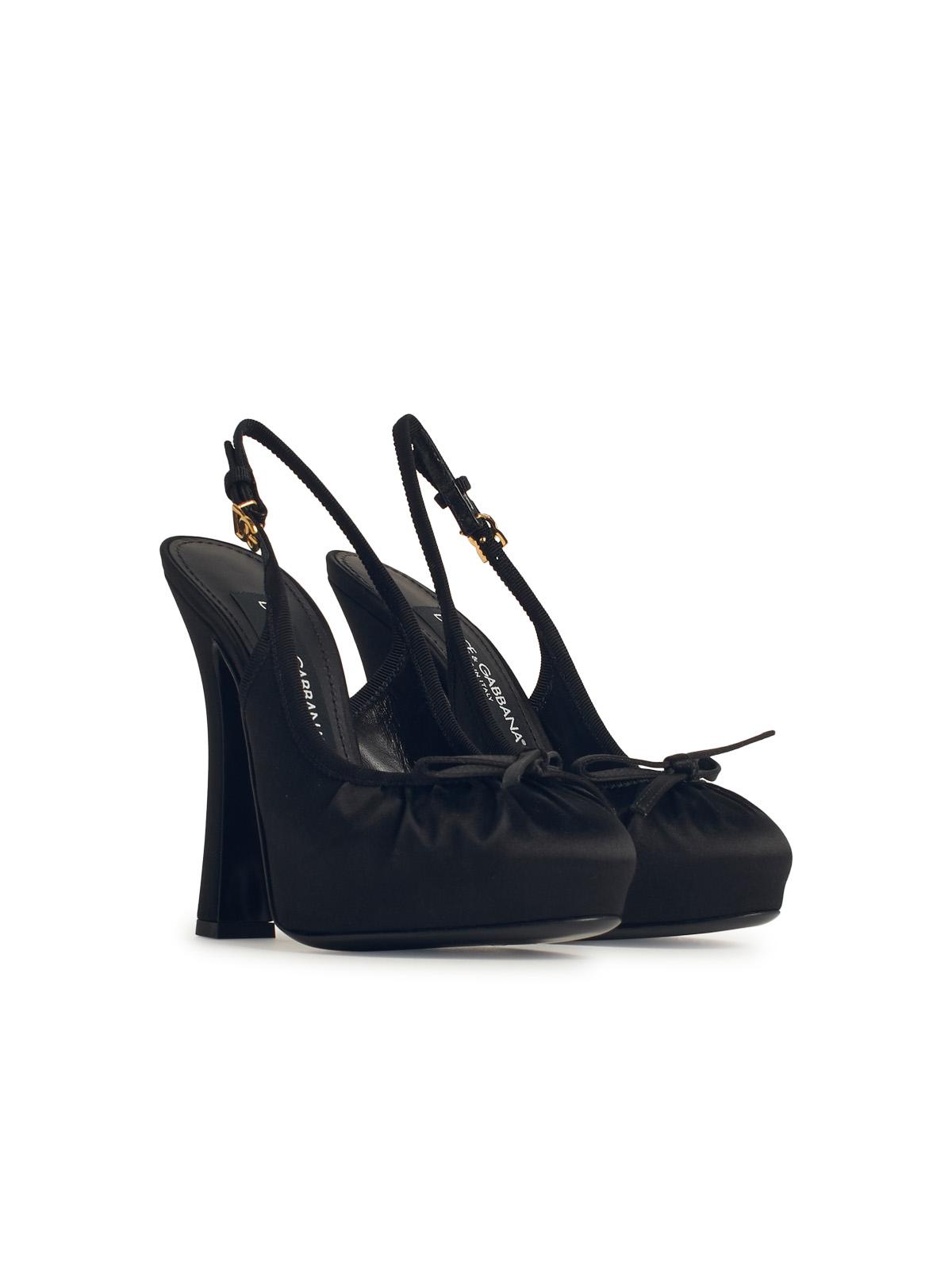Dolce & Gabbana Black Satin Sandals Women