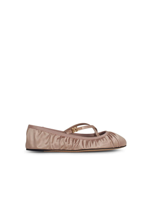 Dolce & Gabbana Pink Satin Ballet Flats Women