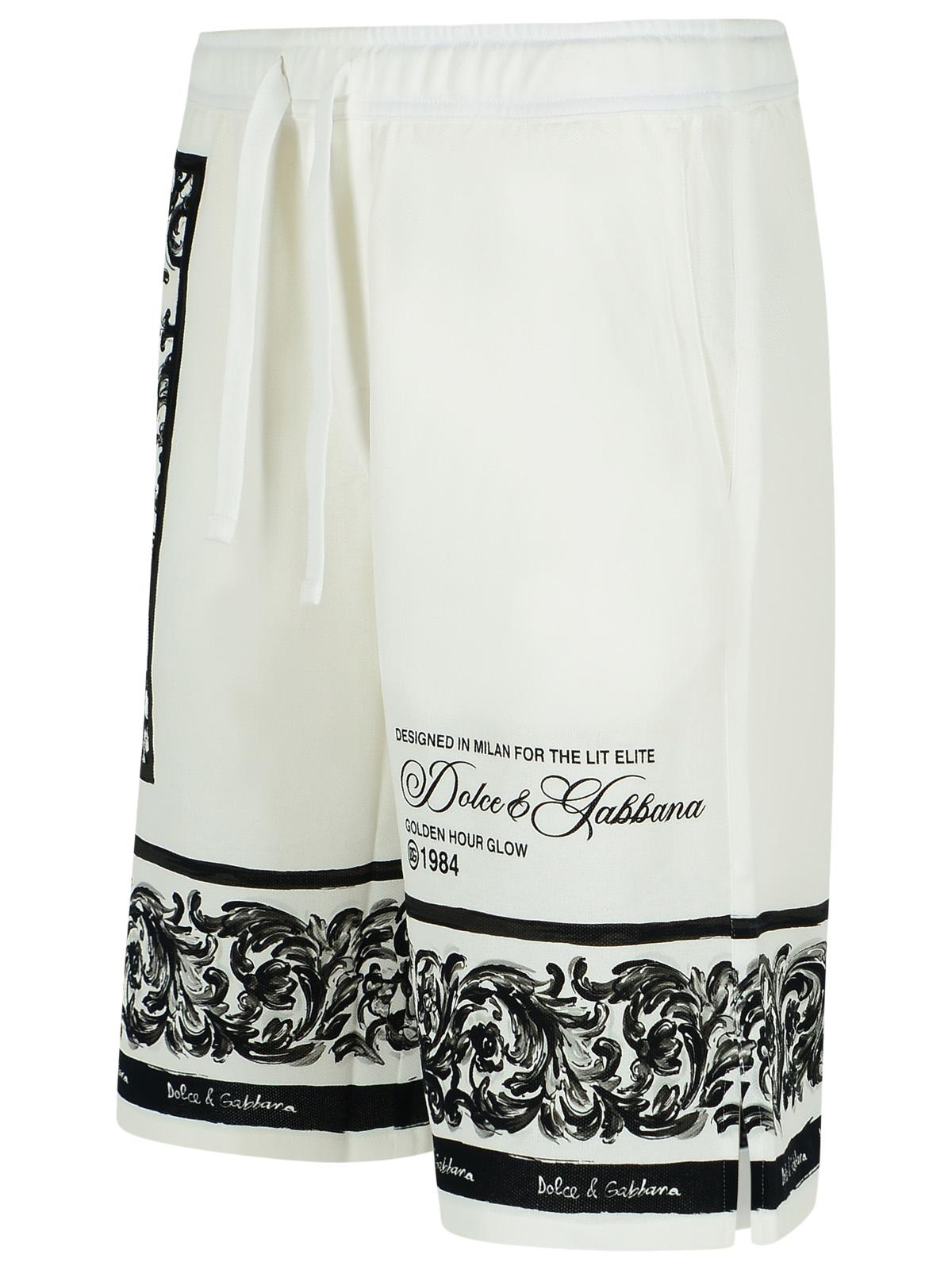 Dolce & Gabbana 'Maiolica' White Cotton Bermuda Shorts Men