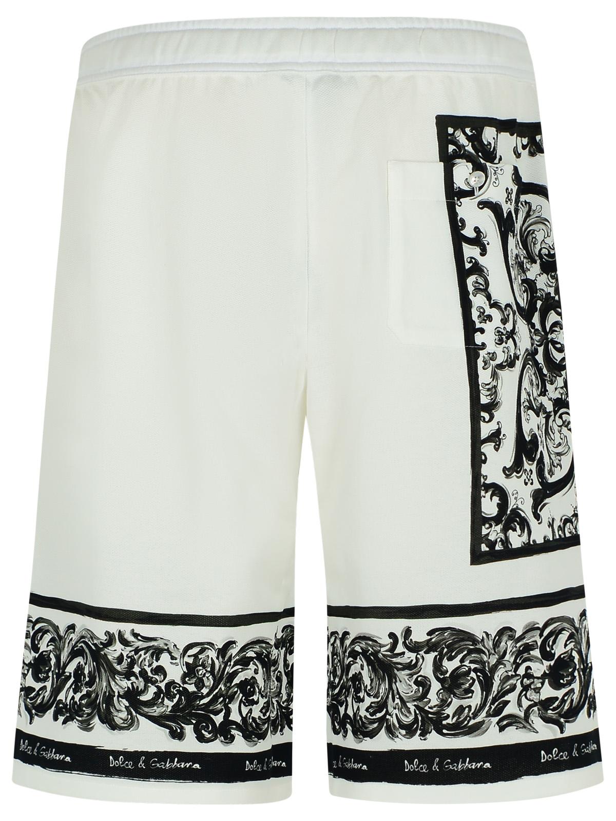 Dolce & Gabbana 'Maiolica' White Cotton Bermuda Shorts Men
