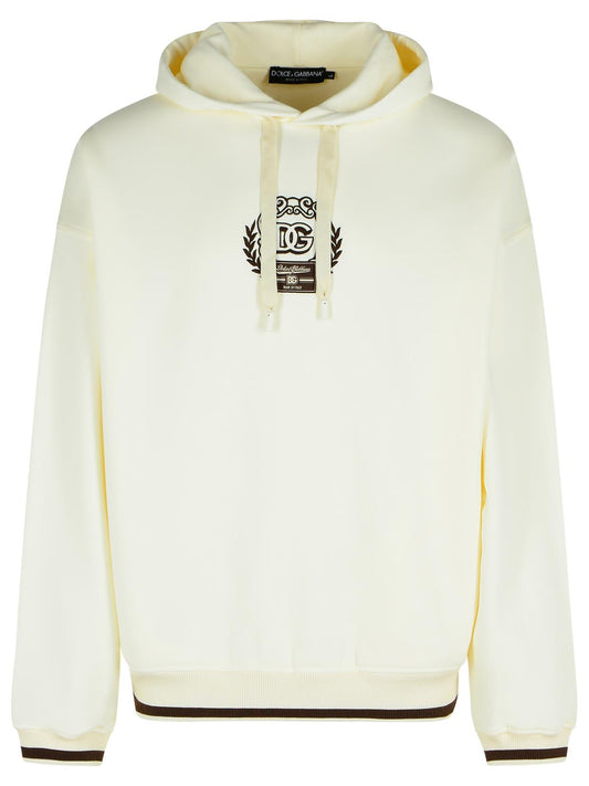 Dolce & Gabbana Ivory Cotton Sweatshirt Men
