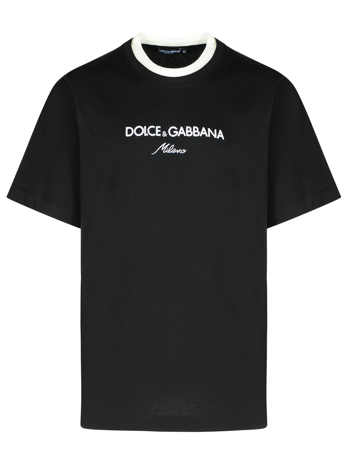 Dolce & Gabbana Black Cotton T-Shirt Men