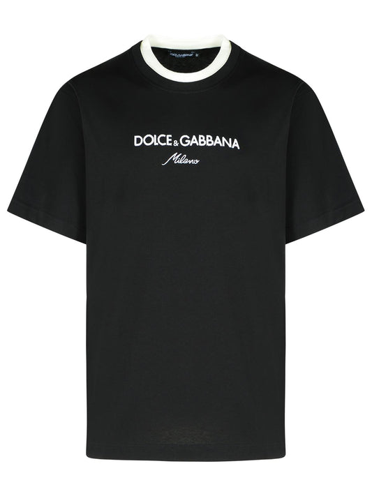 Dolce & Gabbana Black Cotton T-Shirt Men