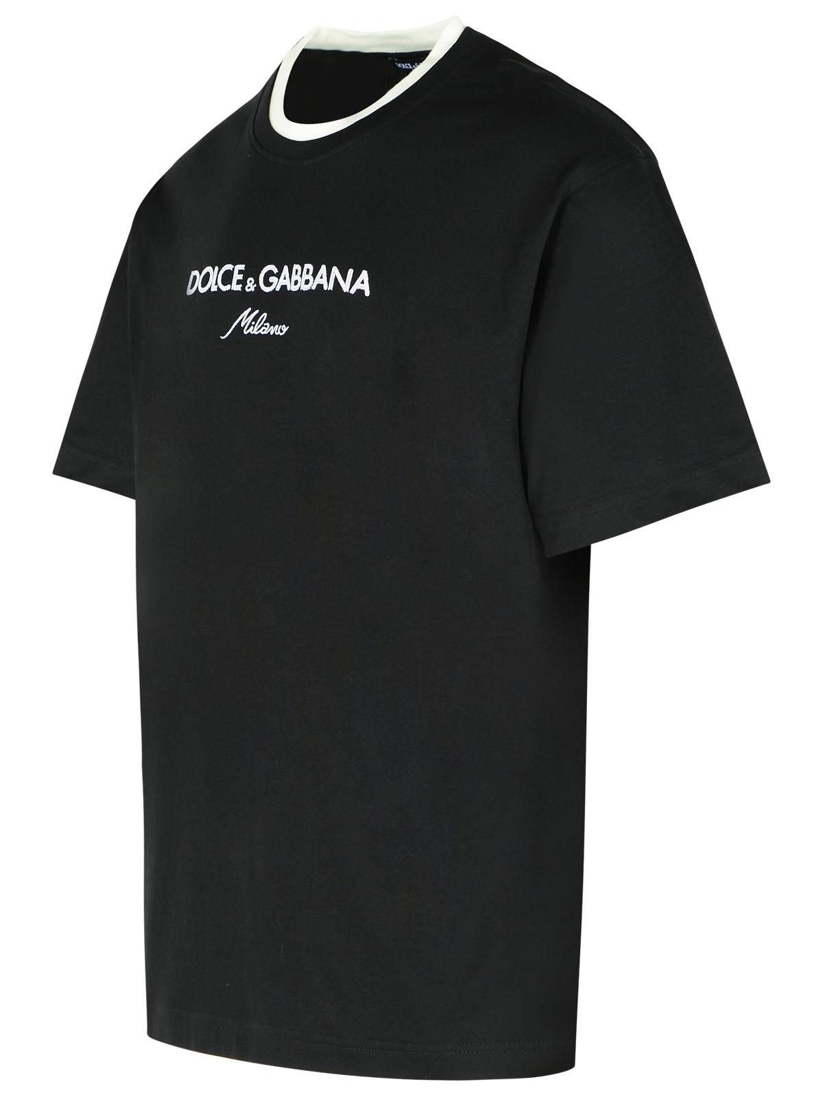 Dolce & Gabbana Black Cotton T-Shirt Men