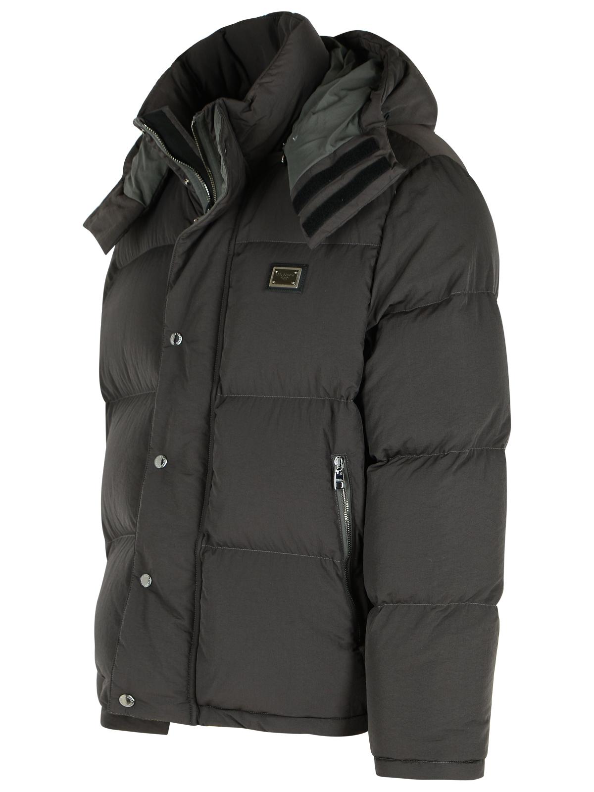 Dolce & Gabbana Grey Polyamide Down Jacket Men