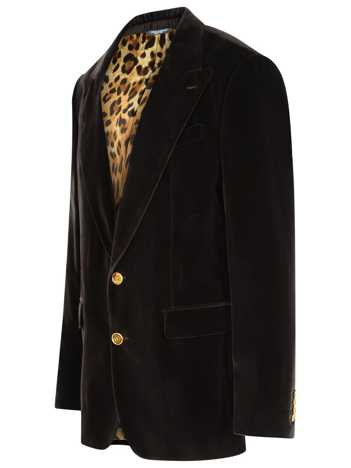 Dolce & Gabbana Brown Polyester Blazer Men