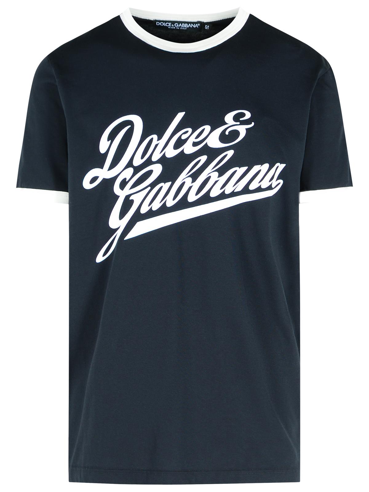Dolce & Gabbana Navy Cotton T-Shirt Men