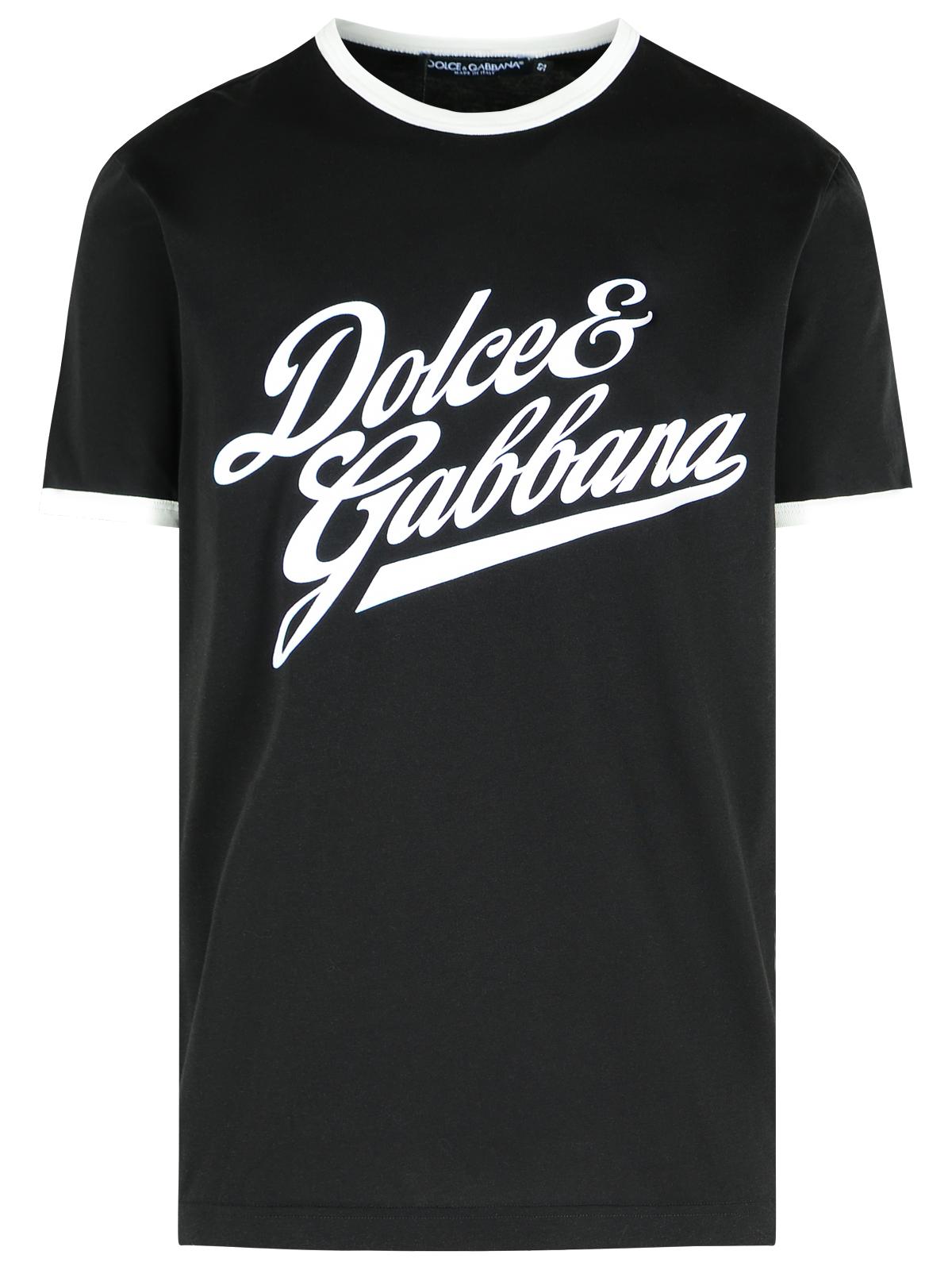 Dolce & Gabbana Black Cotton T-Shirt Men