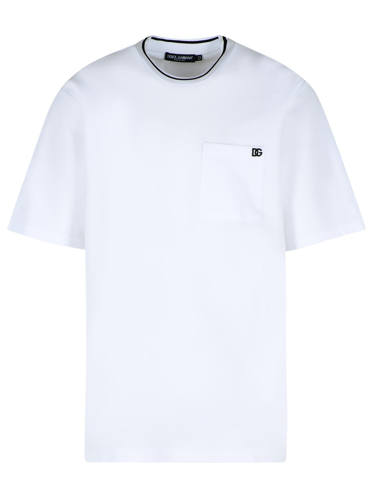 Dolce & Gabbana White Cotton Piquet T-Shirt Men
