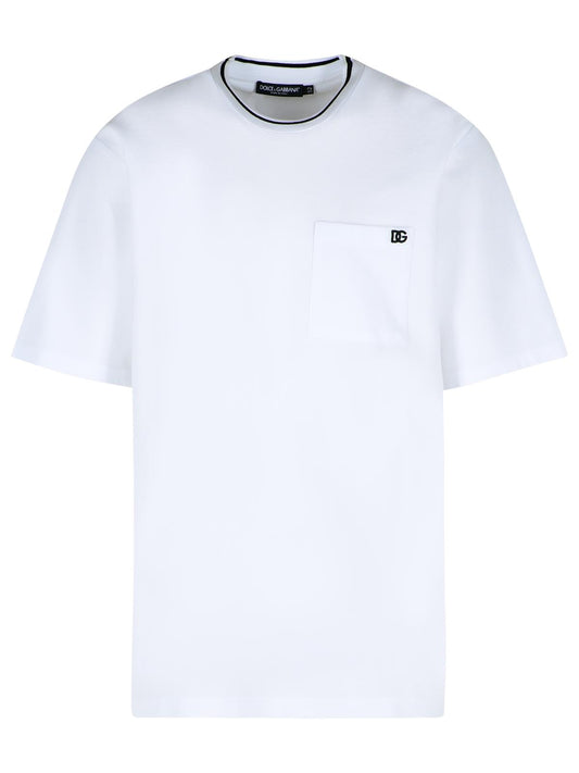 Dolce & Gabbana White Cotton Piquet T-Shirt Men