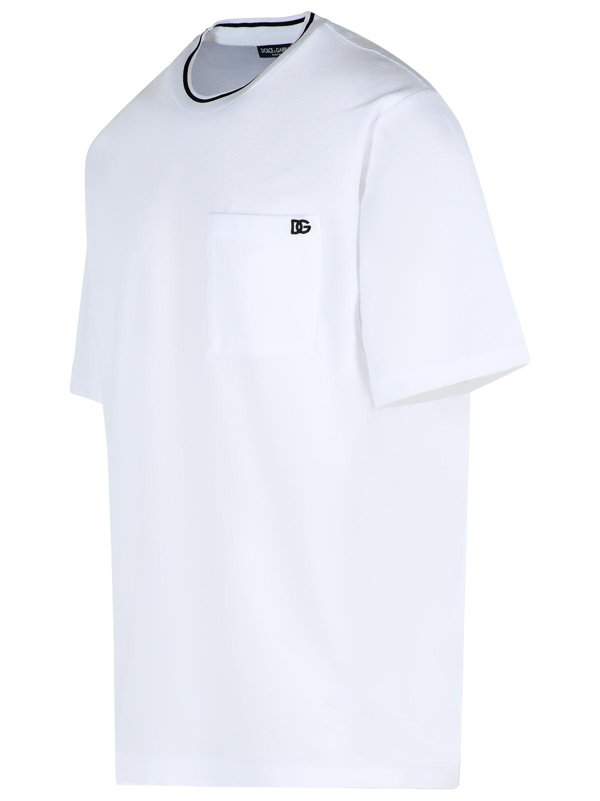 Dolce & Gabbana White Cotton Piquet T-Shirt Men