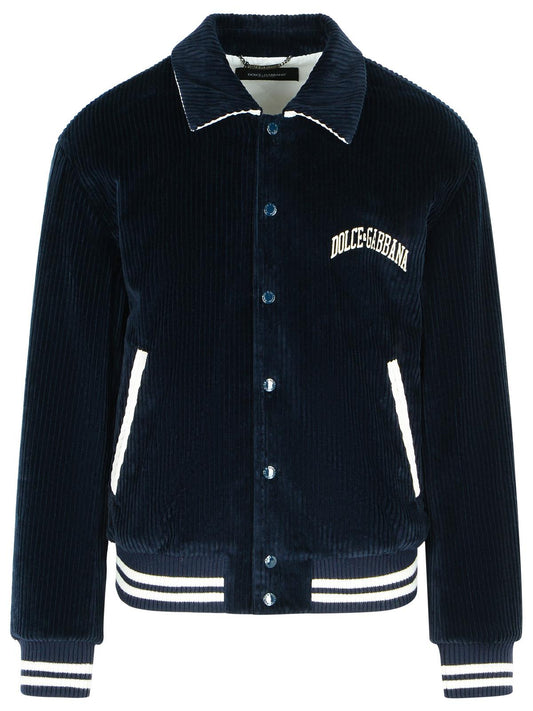 Dolce & Gabbana Navy Cotton Bomber Jacket Men