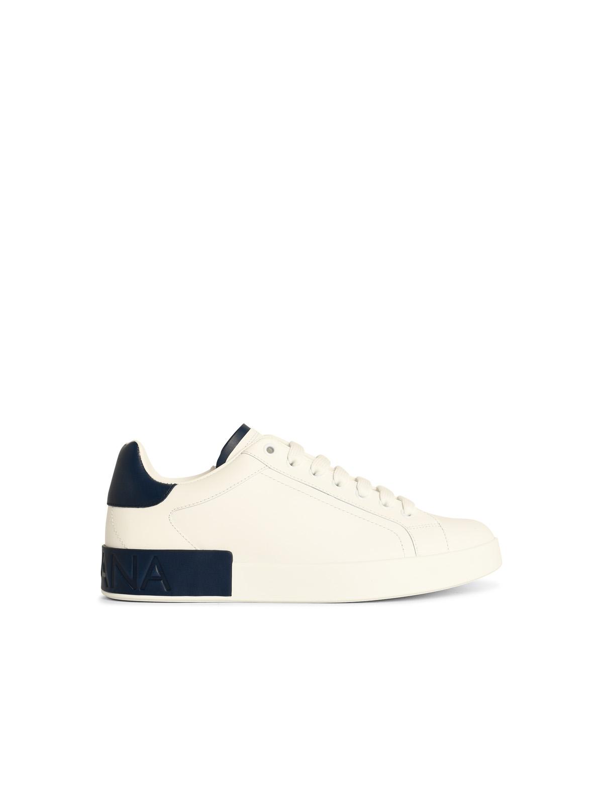 Dolce & Gabbana 'Portofino' White Leather Sneakers Men