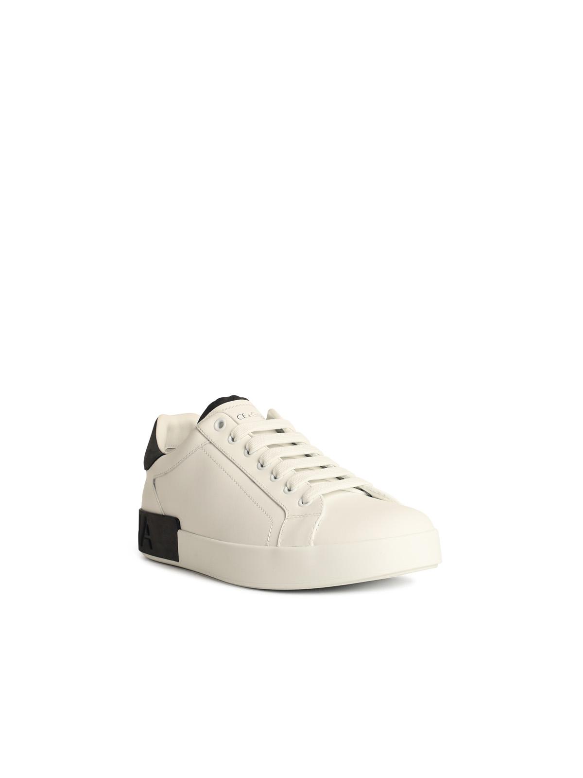 Dolce & Gabbana 'Portofino' White Calf Leather Sneakers Men