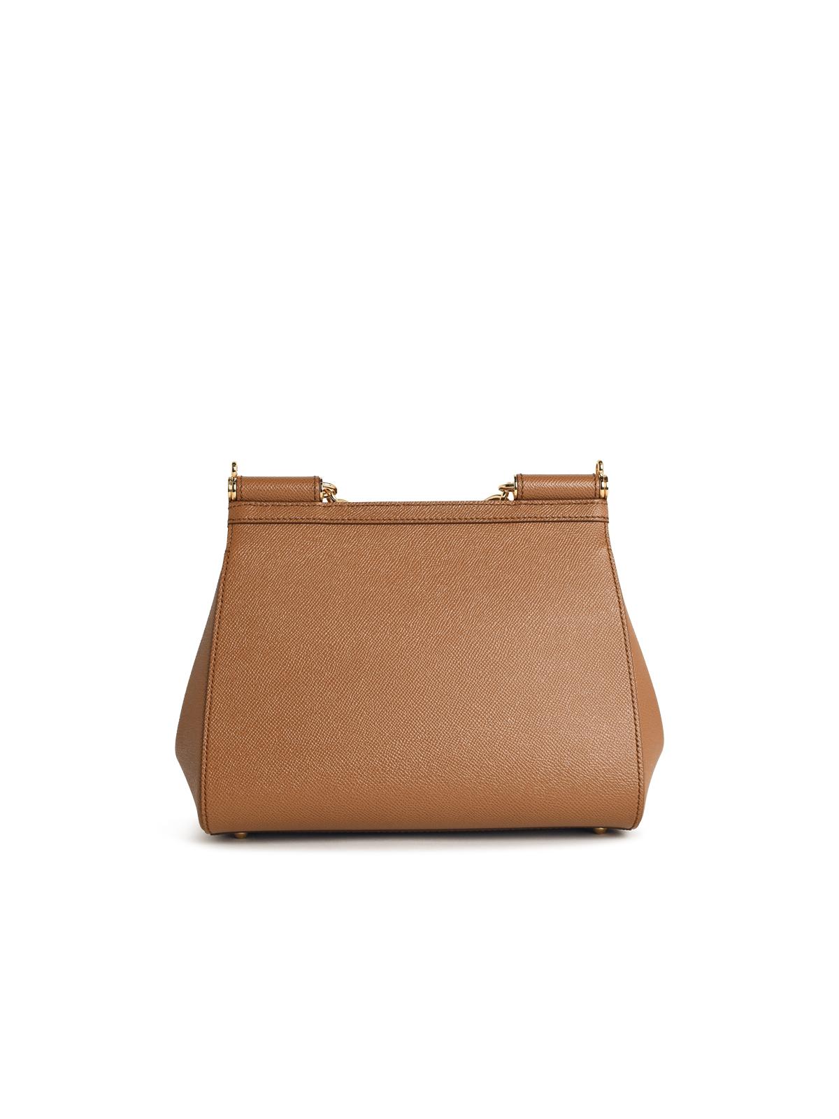 Dolce & Gabbana 'Sicily' Camel Leather Bag Women