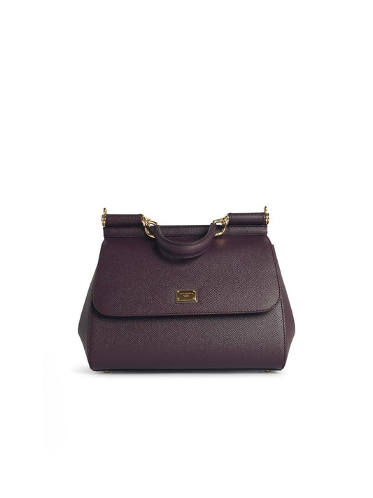 Dolce & Gabbana Large 'Sicily' Handbag In Must-Coloured Calf Leather Women