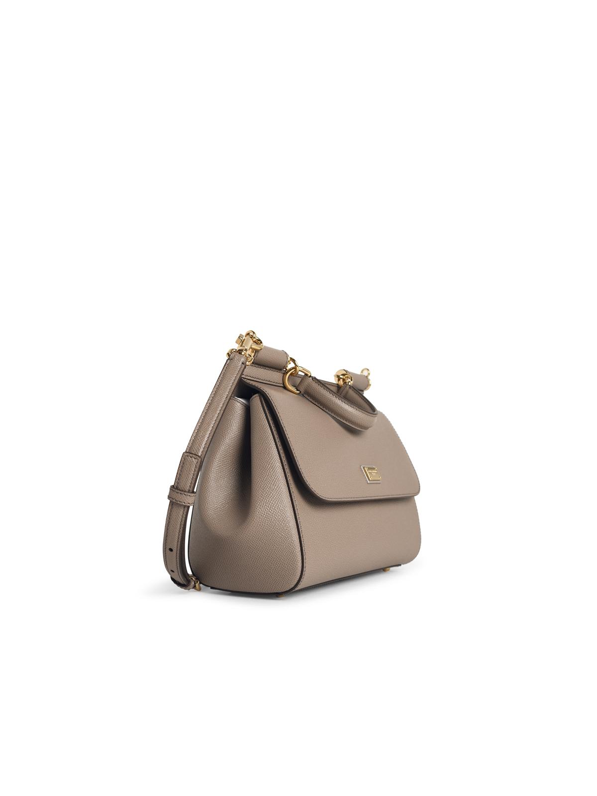 Dolce & Gabbana Large 'Sicily' Handbag In Light Mud Calf Leather Women