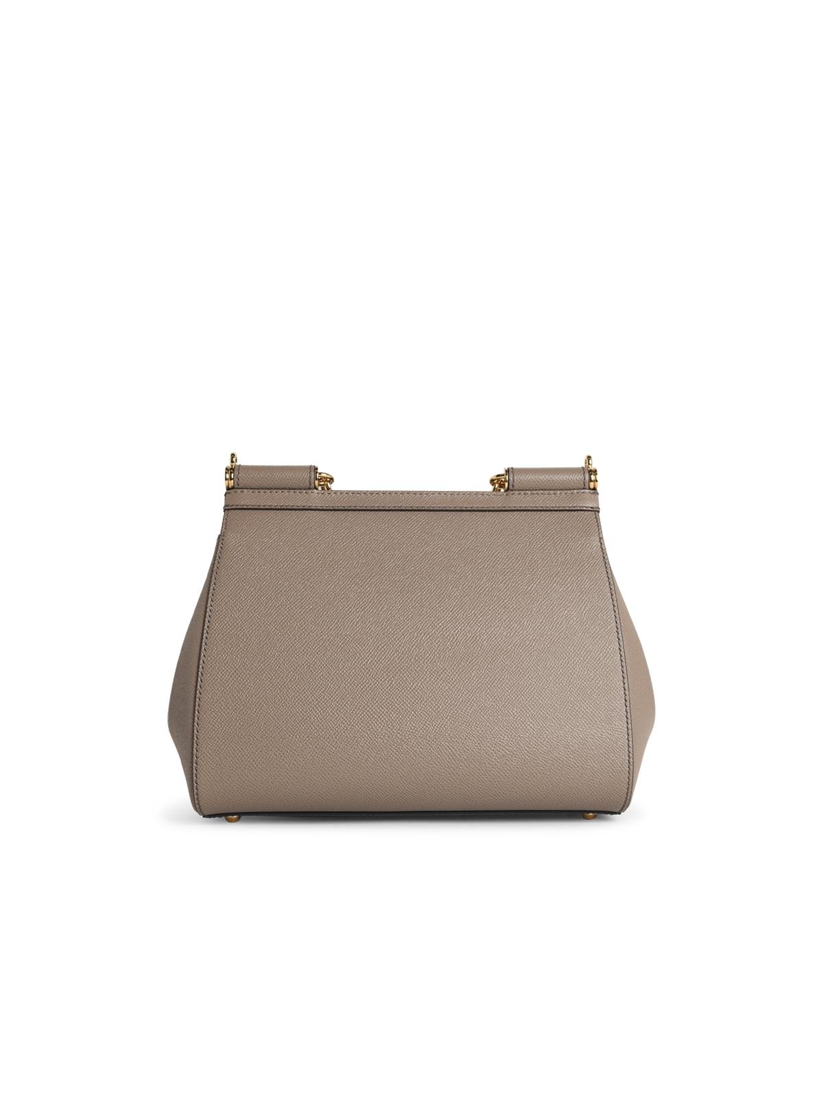 Dolce & Gabbana Large 'Sicily' Handbag In Light Mud Calf Leather Women