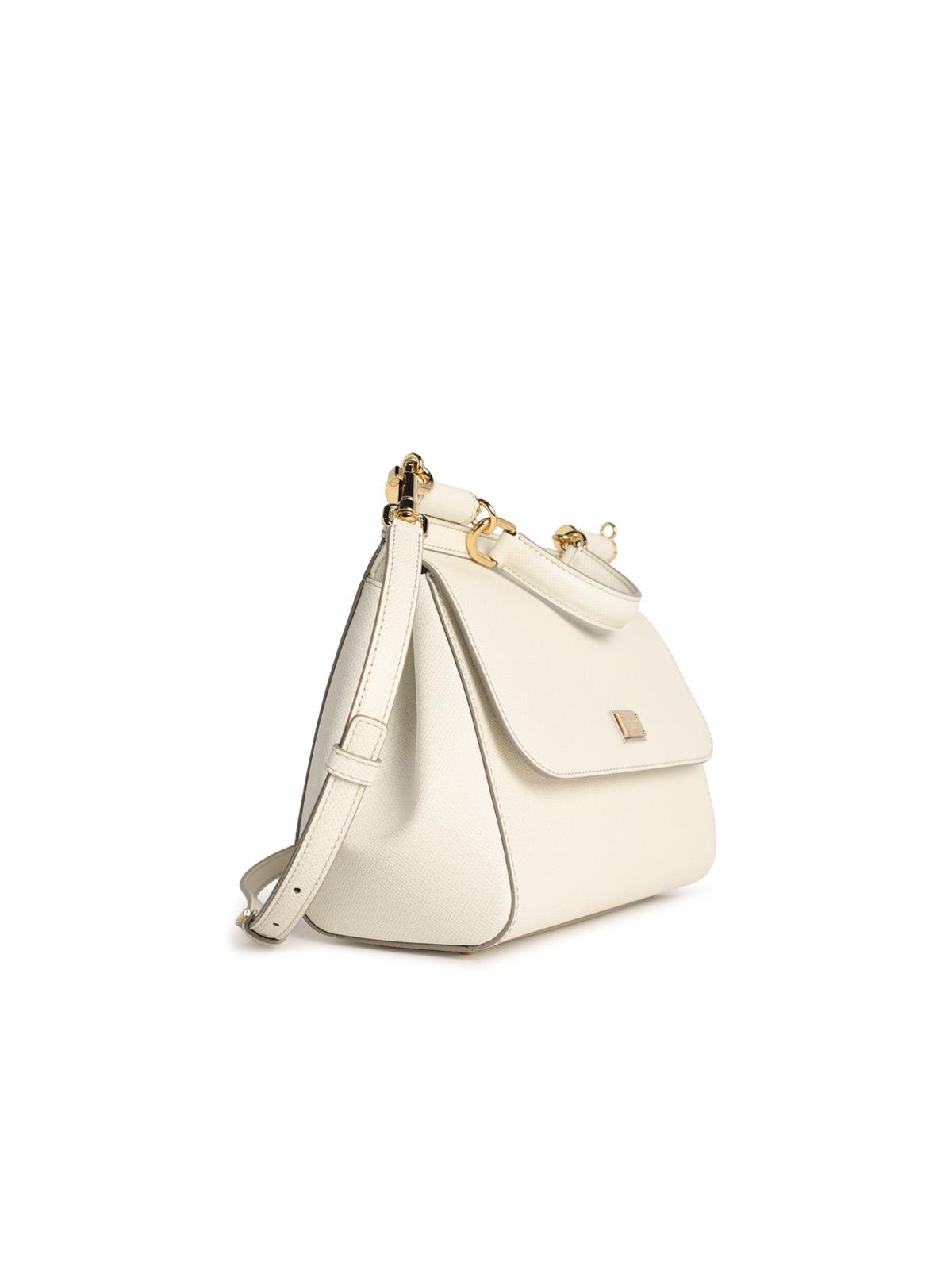 Dolce & Gabbana 'Sicily' White Leather Bag Women