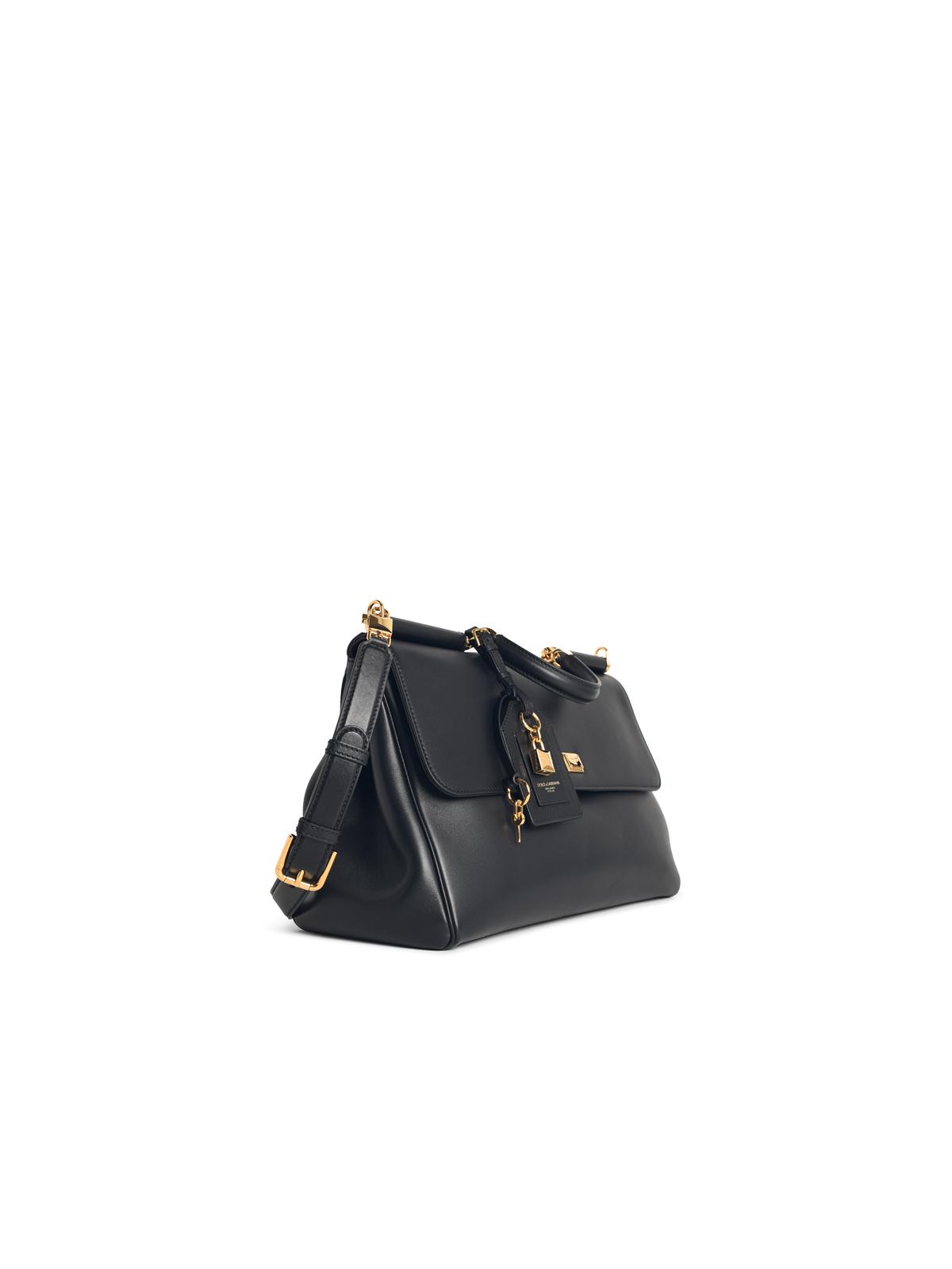 Dolce & Gabbana 'Sicily' Black Leather Handbag Women