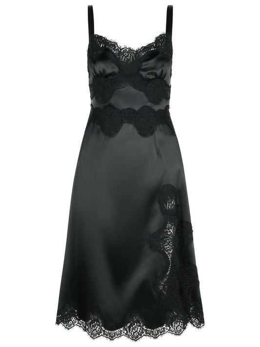 Dolce & Gabbana Black Cotton Blend Slip Dress Women