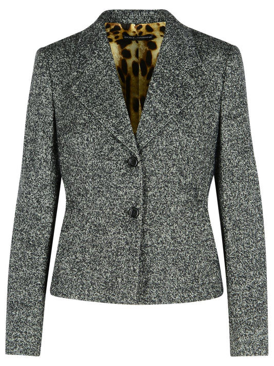 Dolce & Gabbana Two-Tone Virgin Wool Blend Jacket Women