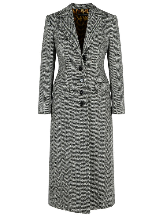 Dolce & Gabbana Two-Tone Virgin Wool Coat Women